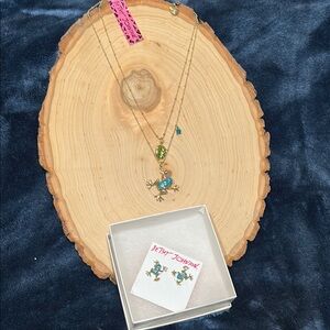 Betsey Johnson Frog Necklace and Earrings Set!